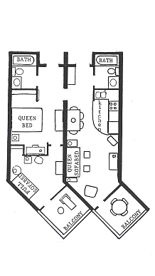 Caloosa Cove Resort den suite layout